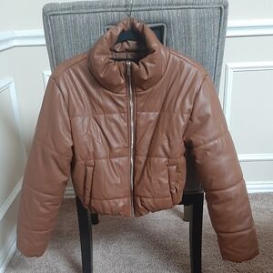 Ambiance Ladies Tan Puffer Jacket